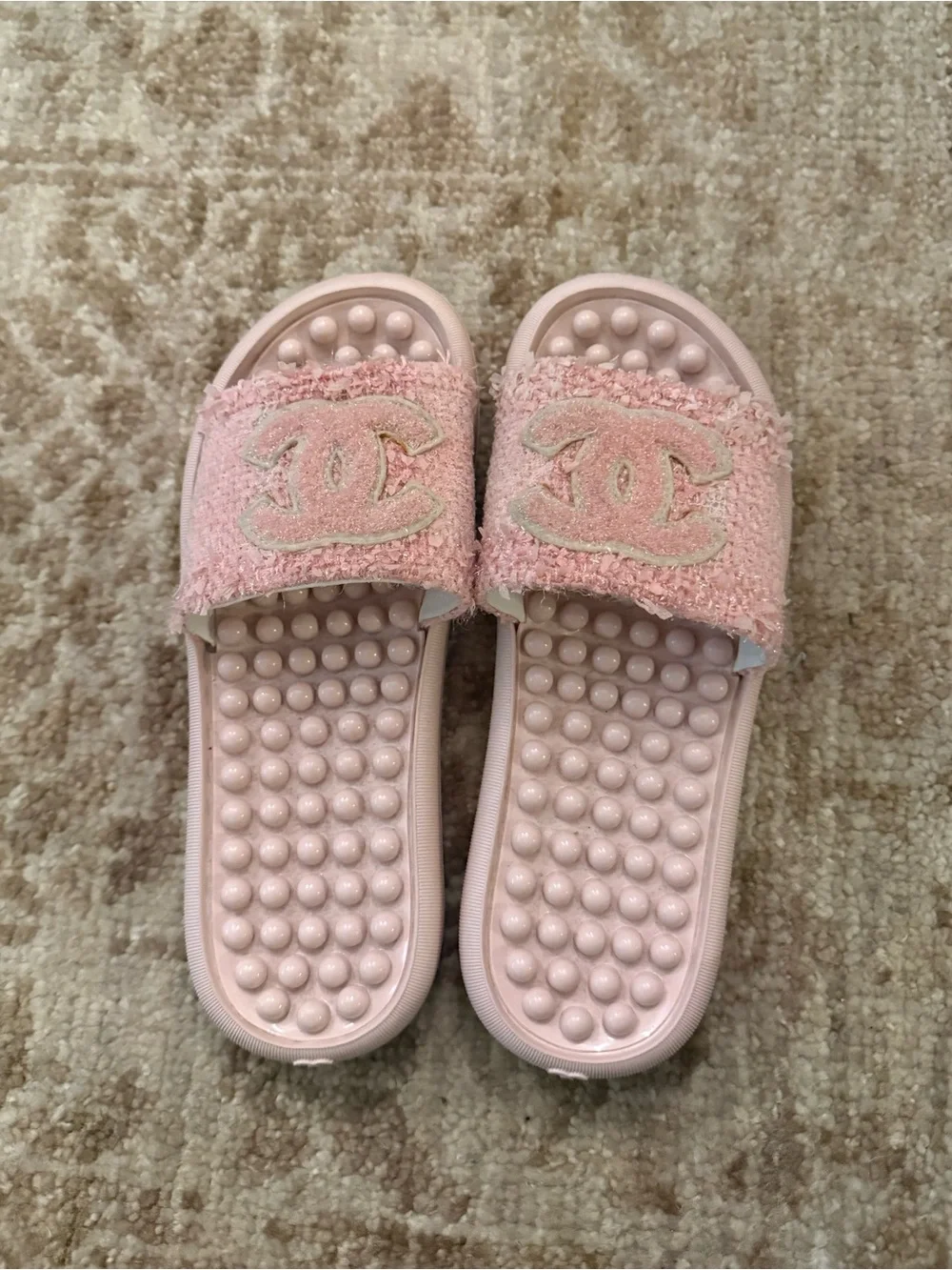 Pink Chanel Slides